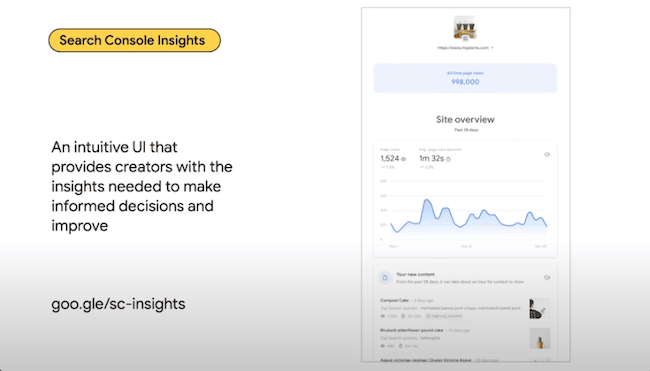 Transcripción de la presentación en Google I/O de las novedades en Search 4 Search Console Insights
