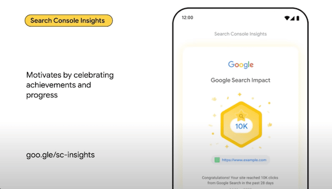 Transcripción de la presentación en Google I/O de las novedades en Search 5 Progreso en Search Console Insights