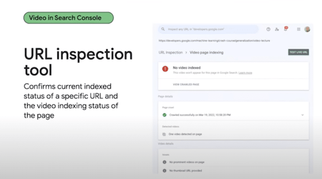 Transcripción de la presentación en Google I/O de las novedades en Search 10 herramienta de inspección de URLs de Google Search Console