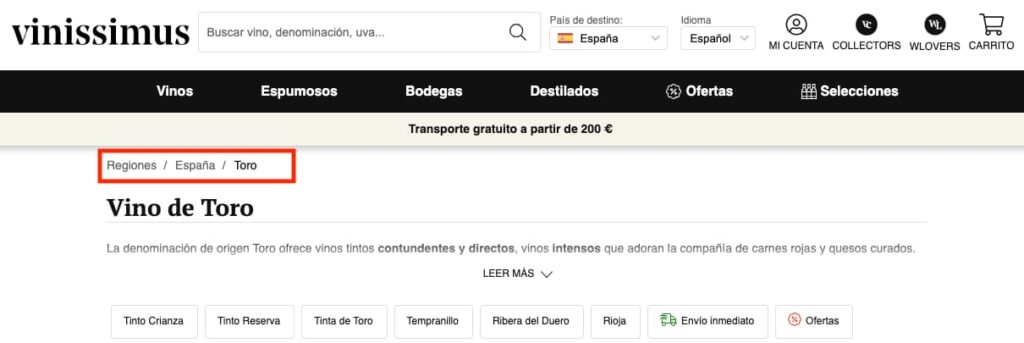 Enlaces internos para mejorar el posicionamiento de tu web 4 enlaces internos breadcrumbs 2023 08 07 17.50.36