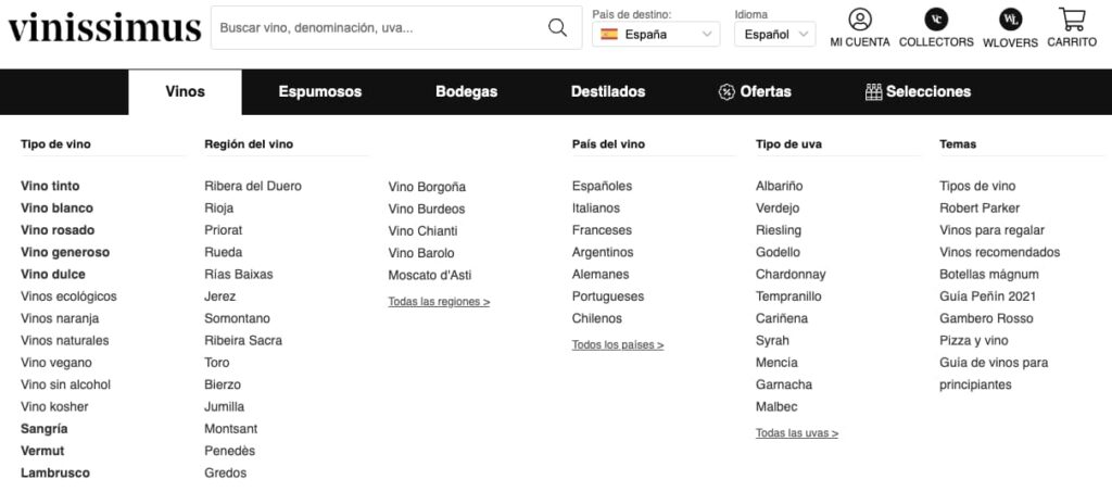 Enlaces internos para mejorar el posicionamiento de tu web 2 Enlaces internos en el menú de navegación