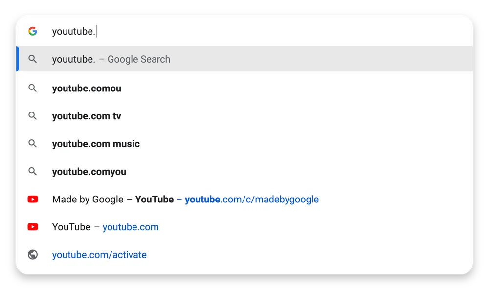5 actualizaciones de la barra de direcciones de Chrome para mejorar la velocidad de búsqueda 2 Autocompletar con corrección tipográfica automática en Google Chrome
